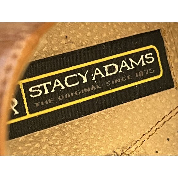 Stacy Adams Mens Square-Toe Leather Oxford Dress Shoes Tan Lace-Up Size 10.5M - Picture 3 of 11